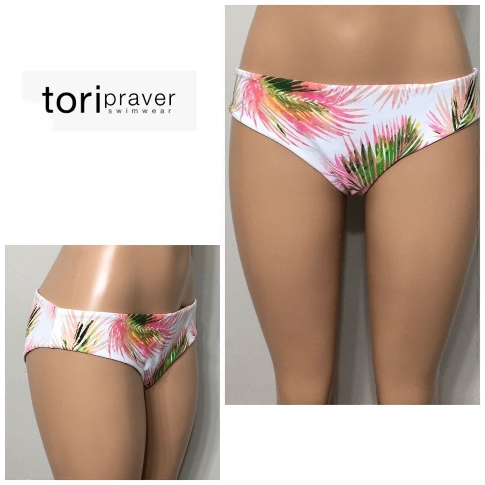 Tori Praver palm leaf bikini bottoms. Large. New